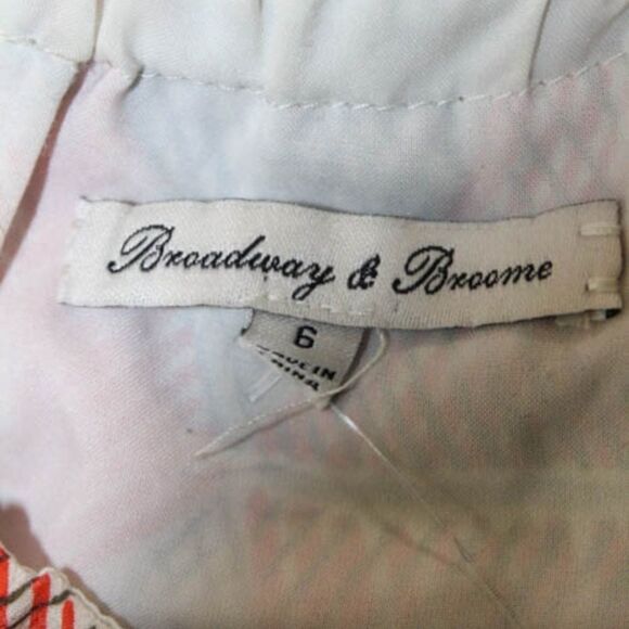 Broadway & Broome Gray Orange Silk Skort Sz. 6 - Picture 4 of 5